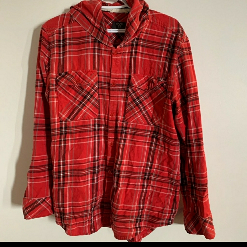 ARITZIA TNA Hooded Flannel Button Down Shirt